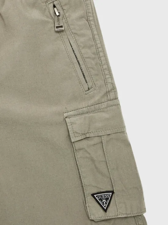 Guess Szorty materiałowe L2RD01 D3XN0 Khaki Regular Fit