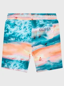 Guess Szorty sportowe N3GD04 KA6R3 Pomarańczowy Regular Fit