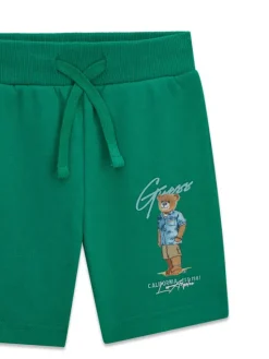 Guess Szorty sportowe N6GD04 KA6R4 Zielony Regular Fit