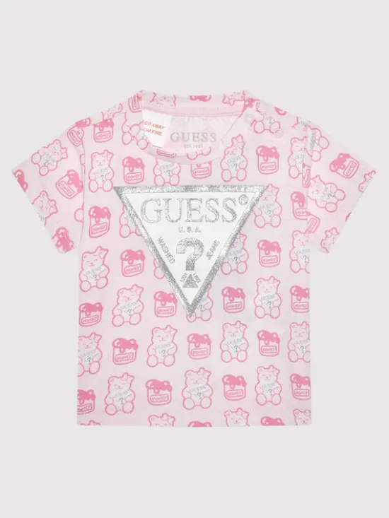 Guess T-Shirt H1YT00 K6YW1 Różowy Regular Fit