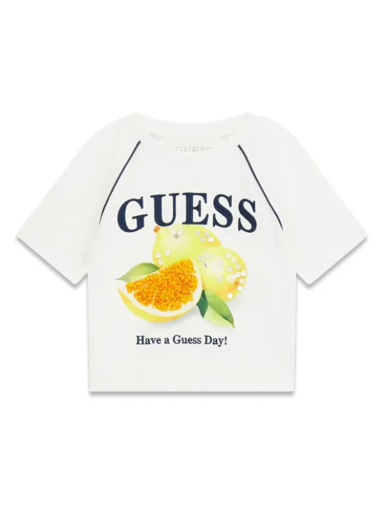 Guess T-Shirt J6GI08 K8HM4 Biały Regular Fit
