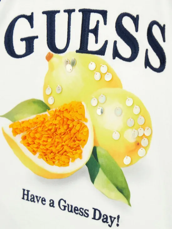 Guess T-Shirt J6GI08 K8HM4 Biały Regular Fit