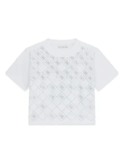 Guess T-Shirt J6GI05 K6YW4 Biały Boxy Fit