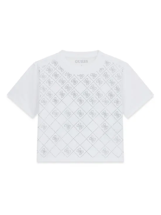 Guess T-Shirt J6GI05 K6YW4 Biały Boxy Fit