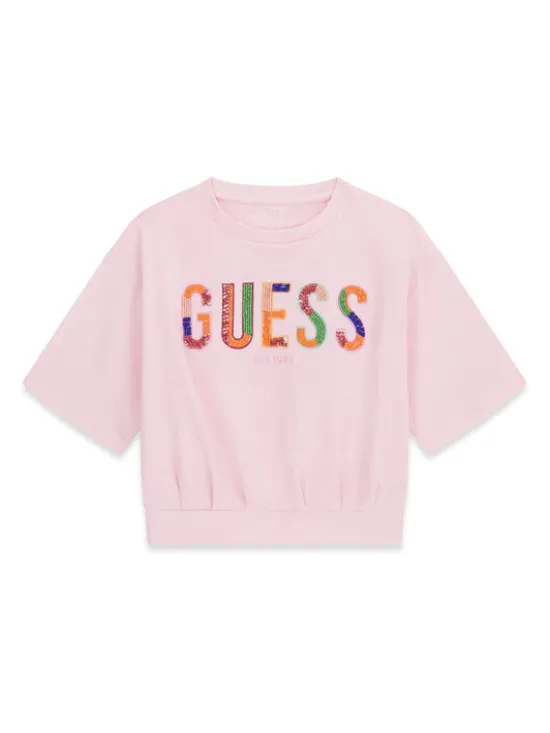 Guess T-Shirt J6GI16 K6YW4 Różowy Boxy Fit
