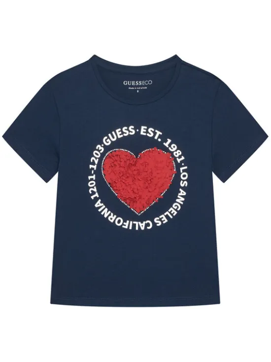 Guess T-Shirt J6RI24 K6YW4 Granatowy Regular Fit
