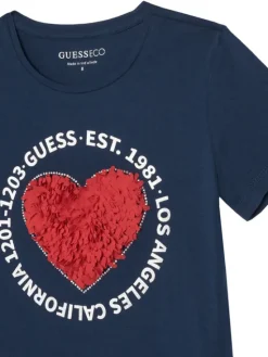 Guess T-Shirt J6RI24 K6YW4 Granatowy Regular Fit