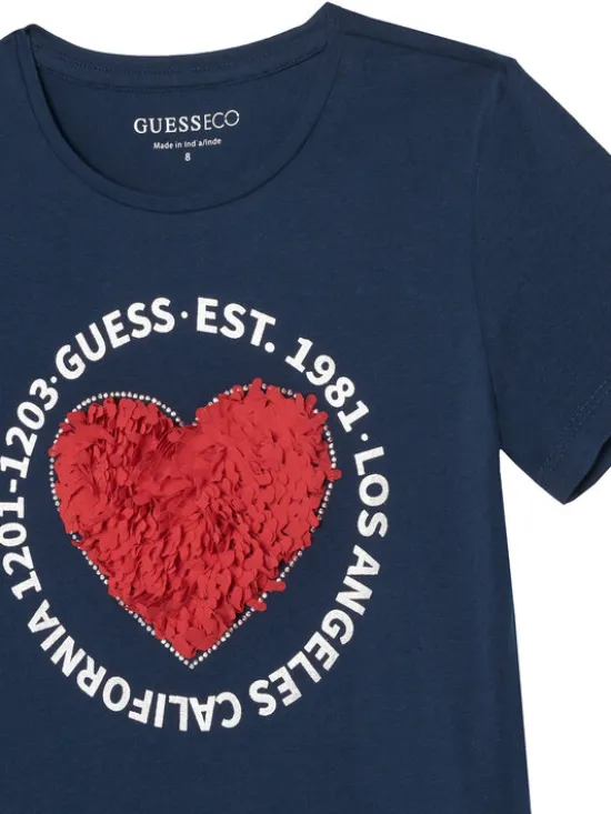 Guess T-Shirt J6RI24 K6YW4 Granatowy Regular Fit