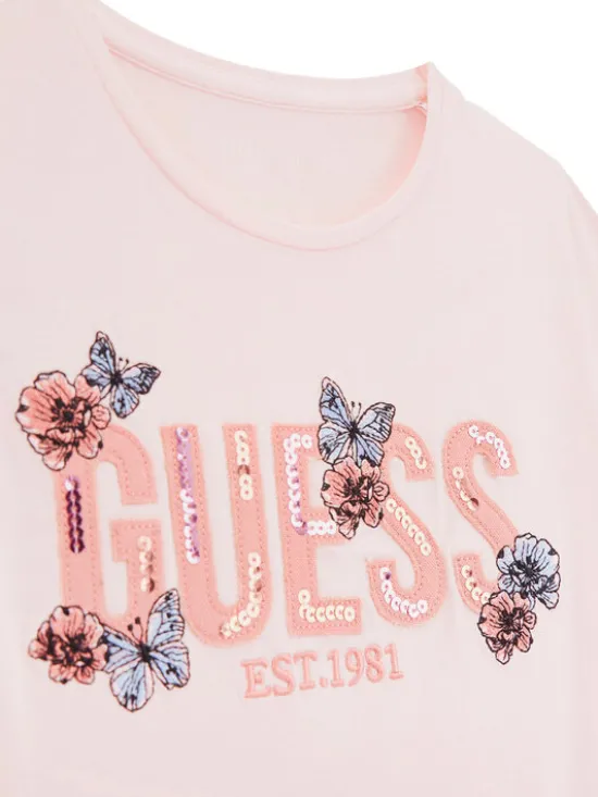 Guess T-Shirt J6RI34 K6YW4 Różowy Regular Fit