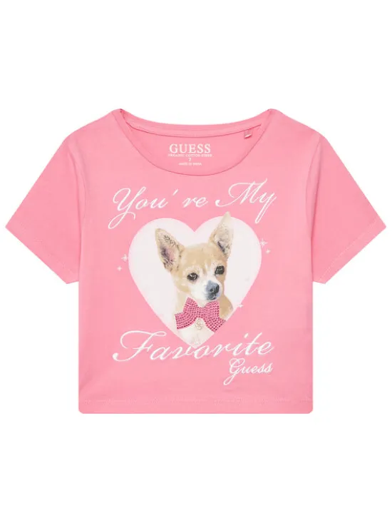 Guess T-Shirt J5YI08 K6YW4 Różowy Regular Fit