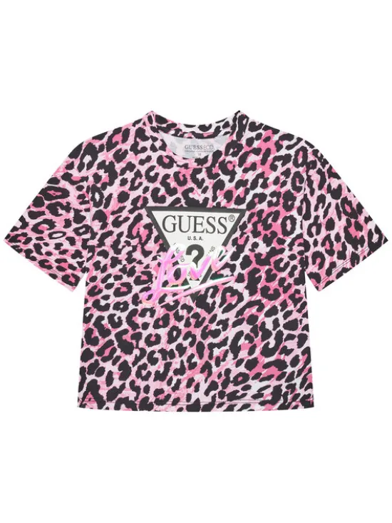 Guess T-Shirt J5YI07 K6YW4 Różowy Regular Fit