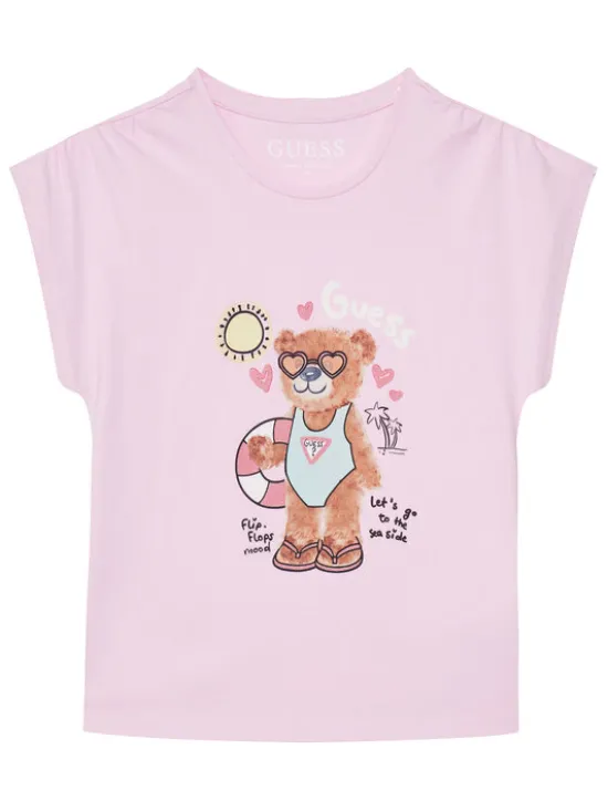 Guess T-Shirt K6GI18 K6YW4 Różowy Regular Fit
