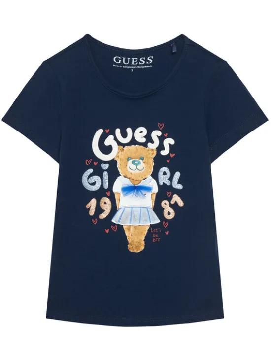 Guess T-Shirt K6RI03 K6YW4 Granatowy Regular Fit
