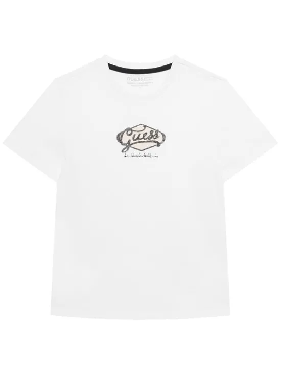 Guess T-Shirt L6RI02 K8HM4 Biały Regular Fit
