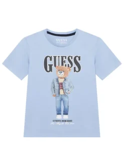 Guess T-Shirt L6RI11 K8HM4 Błękitny Regular Fit