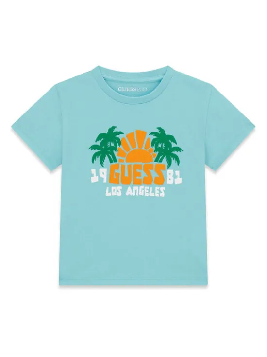 Guess T-Shirt N6GI09 K8HM4 Niebieski jasny Regular Fit