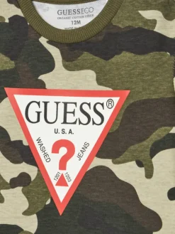 Guess T-Shirt N5YI04 K8HM4 Zielony Regular Fit