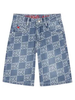 HUGO Szorty jeansowe G00996 D Niebieski Loose Fit