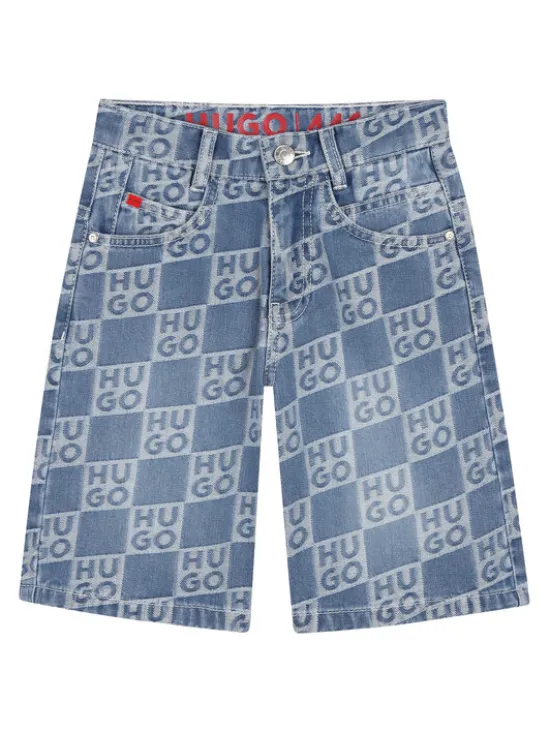HUGO Szorty jeansowe G00996 D Niebieski Loose Fit