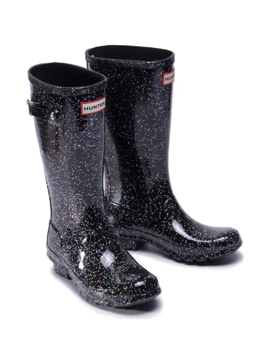 Hunter Kalosze Org Kids Giant Glitter Boots JFT6075RGT Czarny