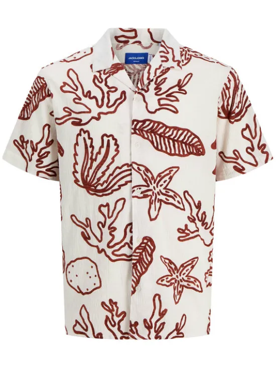 Jack & Jones Junior Koszula Luke 12277298 Écru Relaxed Fit