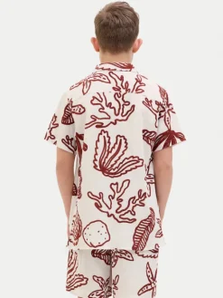 Jack & Jones Junior Koszula Luke 12277298 Écru Relaxed Fit