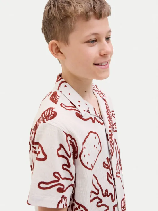 Jack & Jones Junior Koszula Luke 12277298 Écru Relaxed Fit