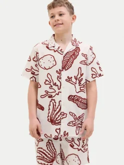 Jack & Jones Junior Koszula Luke 12277298 Écru Relaxed Fit