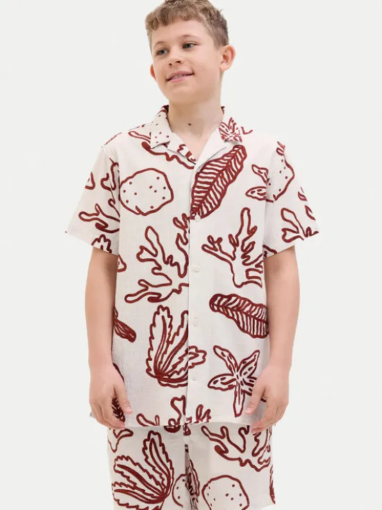 Jack & Jones Junior Koszula Luke 12277298 Écru Relaxed Fit