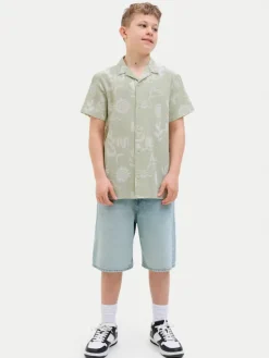 Jack & Jones Junior Koszula Luke 12277298 Zielony Relaxed Fit