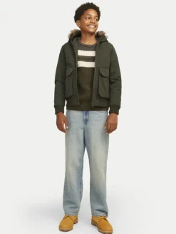 Jack & Jones Junior Kurtka zimowa 12258512 Zielony Regular Fit