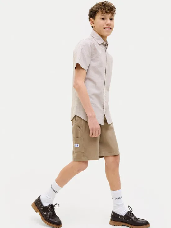 Jack & Jones Junior Szorty materiałowe Tony 12268938 Brązowy Relaxed Fit