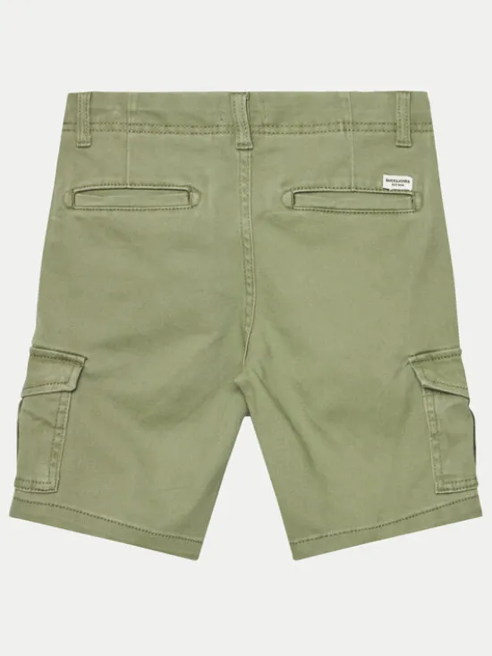 Jack & Jones Junior Szorty materiałowe 12182856 Zielony Cargo Fit