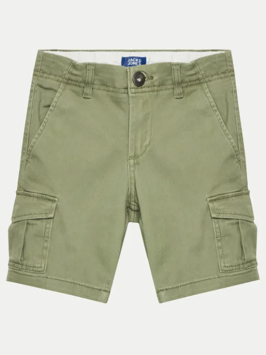 Jack & Jones Junior Szorty materiałowe 12182856 Zielony Cargo Fit