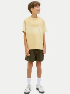 Jack & Jones Junior Szorty materiałowe Jaiden 12275023 Khaki Loose Fit