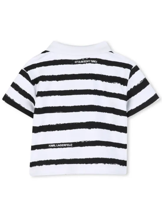 Karl Lagerfeld Kids Komplet polo i spodenki Z31068 M Beżowy Regular Fit