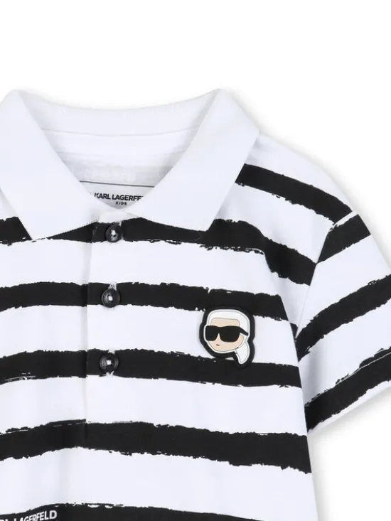 Karl Lagerfeld Kids Komplet polo i spodenki Z31068 M Beżowy Regular Fit