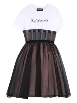 Karl Lagerfeld Kids Sukienka codzienna Z31140 S Różowy Regular Fit