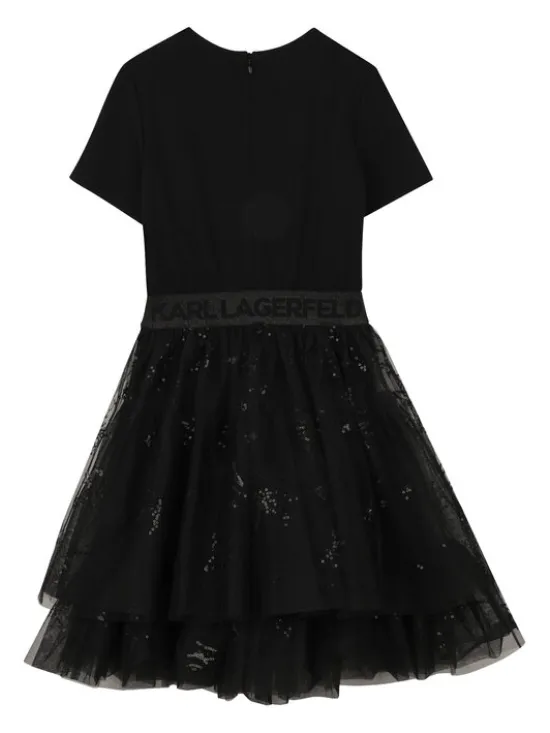Karl Lagerfeld Kids Sukienka codzienna Z31142 S Czarny Regular Fit