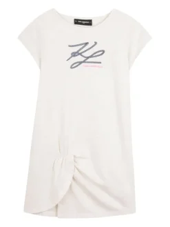 Karl Lagerfeld Kids Sukienka codzienna Z31150 S Biały Regular Fit