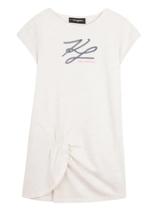 Karl Lagerfeld Kids Sukienka codzienna Z31150 S Biały Regular Fit