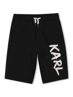 Karl Lagerfeld Kids Szorty sportowe Z31082 S Czarny Loose Fit