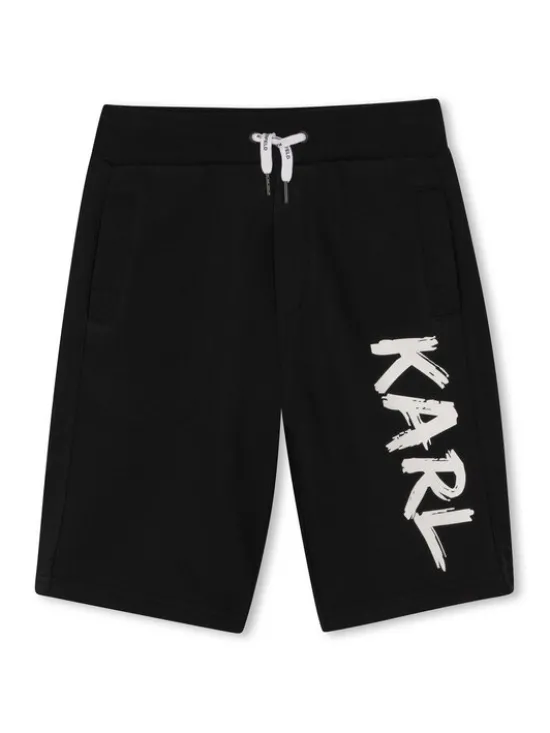 Karl Lagerfeld Kids Szorty sportowe Z31082 S Czarny Loose Fit