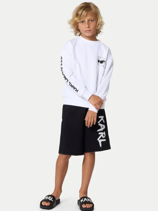Karl Lagerfeld Kids Szorty sportowe Z31082 D Czarny Loose Fit