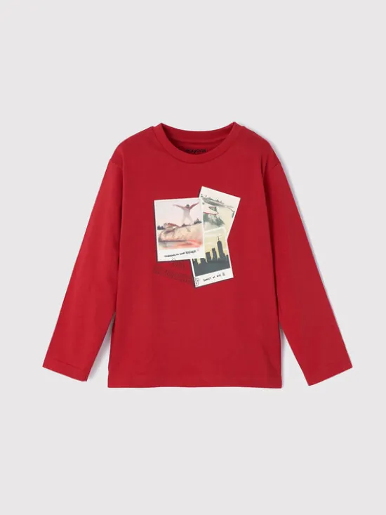 Mayoral Bluzka 4022 Czerwony Regular Fit