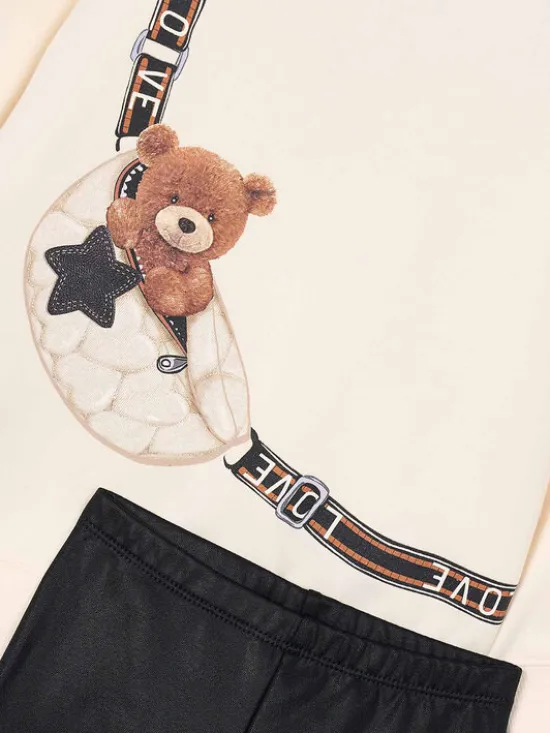 Mayoral Komplet bluza i legginsy 4727 Beżowy Regular Fit
