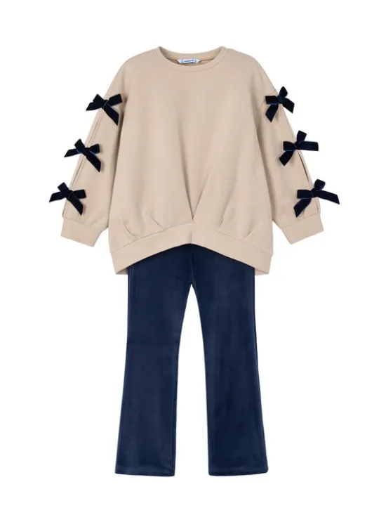 Mayoral Komplet bluza i legginsy 4725 Beżowy Regular Fit