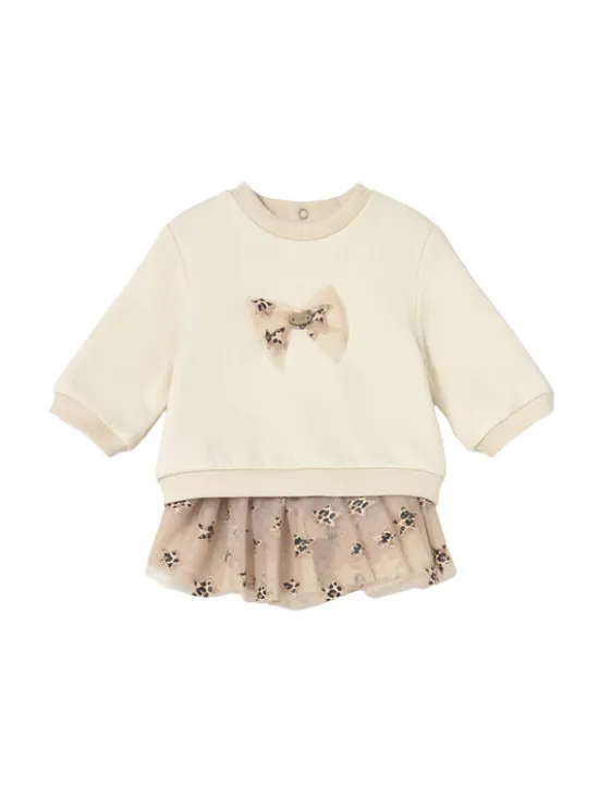 Mayoral Komplet bluza i spódniczka 2834 Beżowy Regular Fit