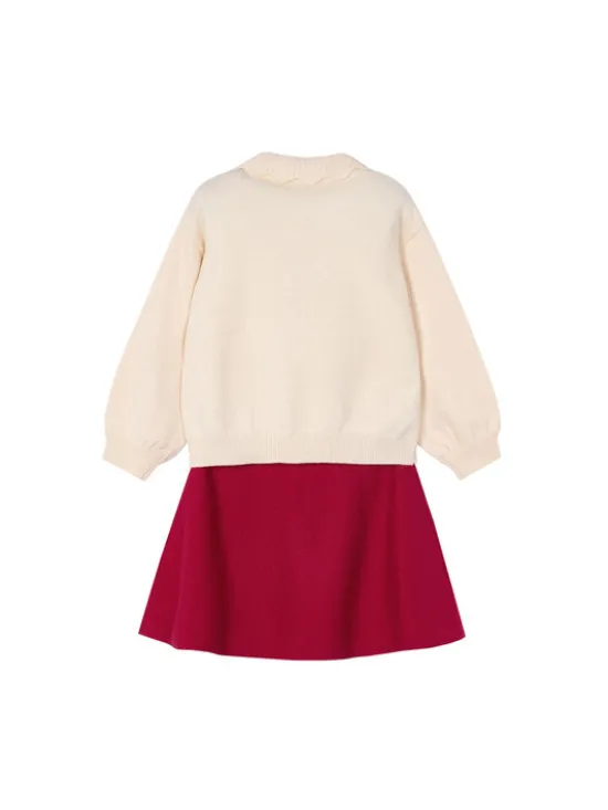 Mayoral Komplet bluza i spódniczka 4932 Beżowy Regular Fit