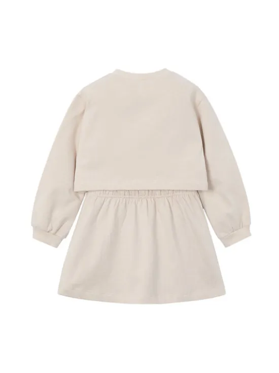 Mayoral Komplet bluza i sukienka 4927 Beżowy Regular Fit